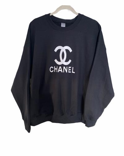 Black Solid Designer Inspired CC Sweatshirt