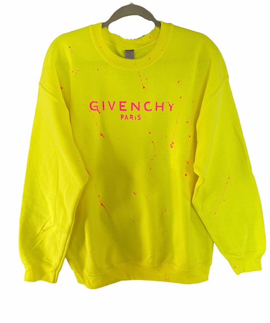 Neon Yellow GIVENCHY Inspired Crewneck AmoreMirto